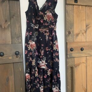 ANTONIO MELANI Black Floral Maxi Dress